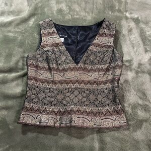 Classic Patterned Sleeveless Vest Top – 90s Vintage Style